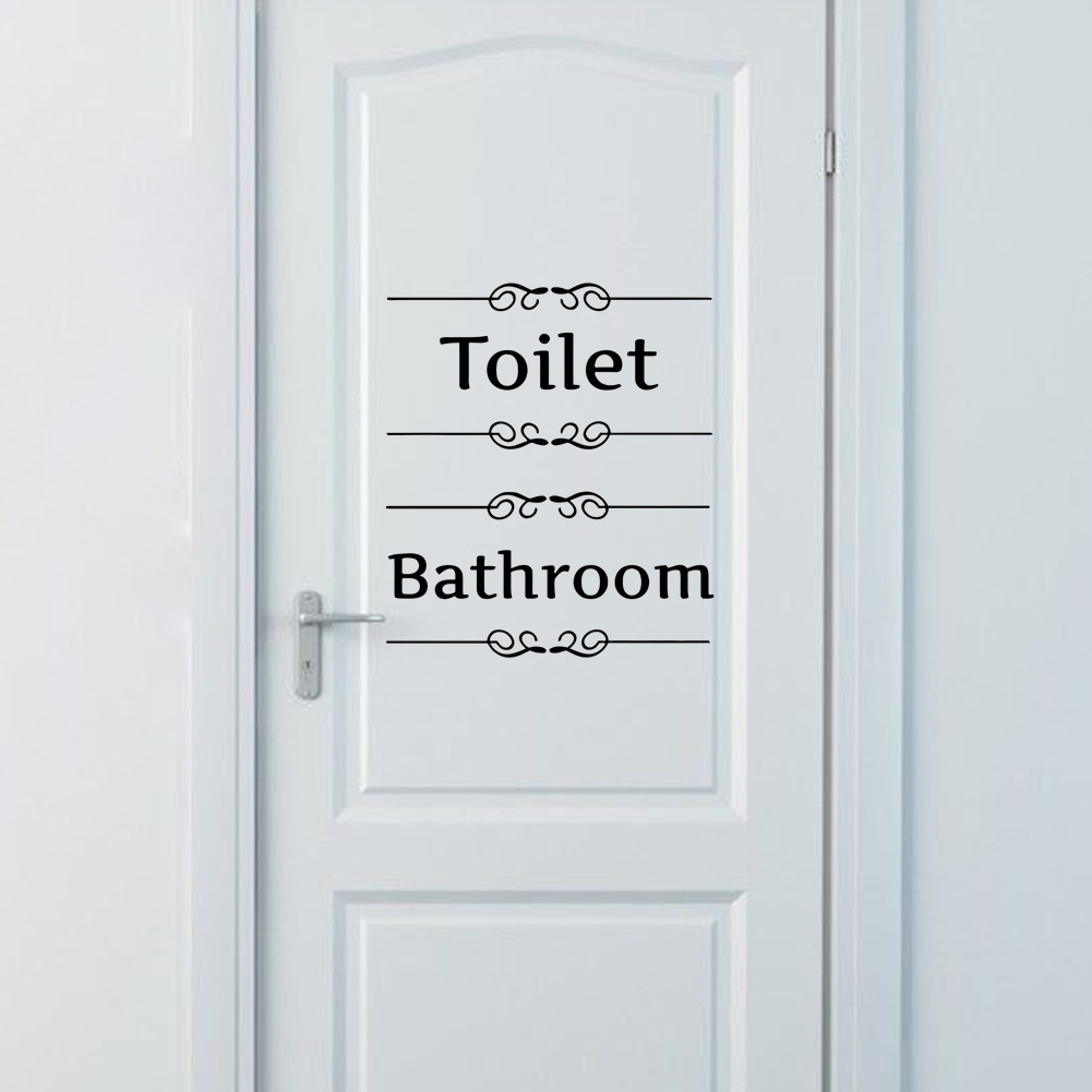 Home Bathroom Quotes - Toilet bathroom Sign Wall Decals Home