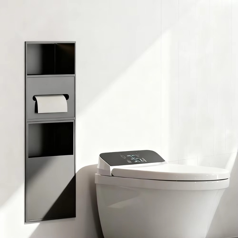 Home Bathroom Towel Dispenser - Multifunctional stainless steel bathroom niche hidden