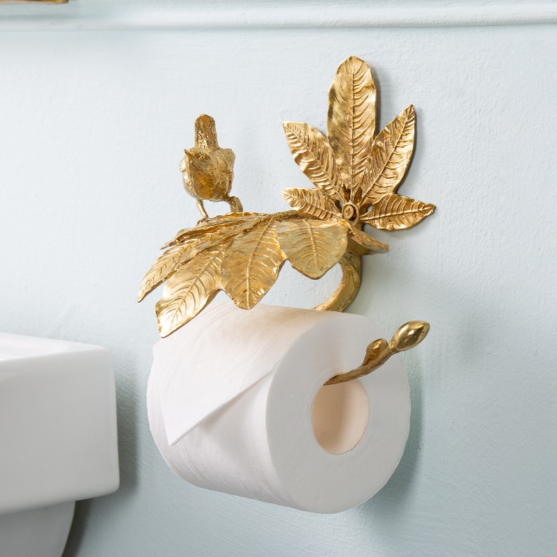 Home Toilet Bathroom Design - Solid Brass Luxury Toilet Paper Holder