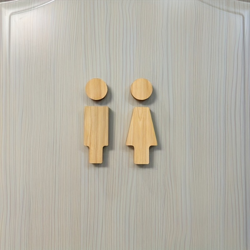 Home Creation Bathroom - 2PCS Wooden Bathroom Sign for Men's