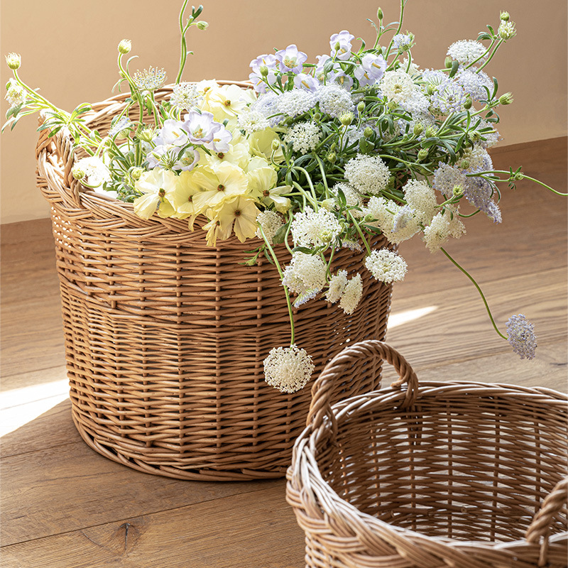 Home Essentials Bathroom Storage - Woven Laundry Hamper with Handles Rattan