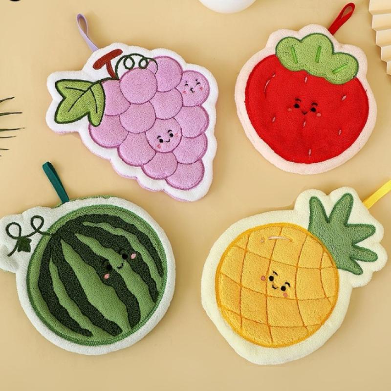 Home Bathroom Cleaning - Fruit Hand Towel Kitchen Absorbent Cleaning