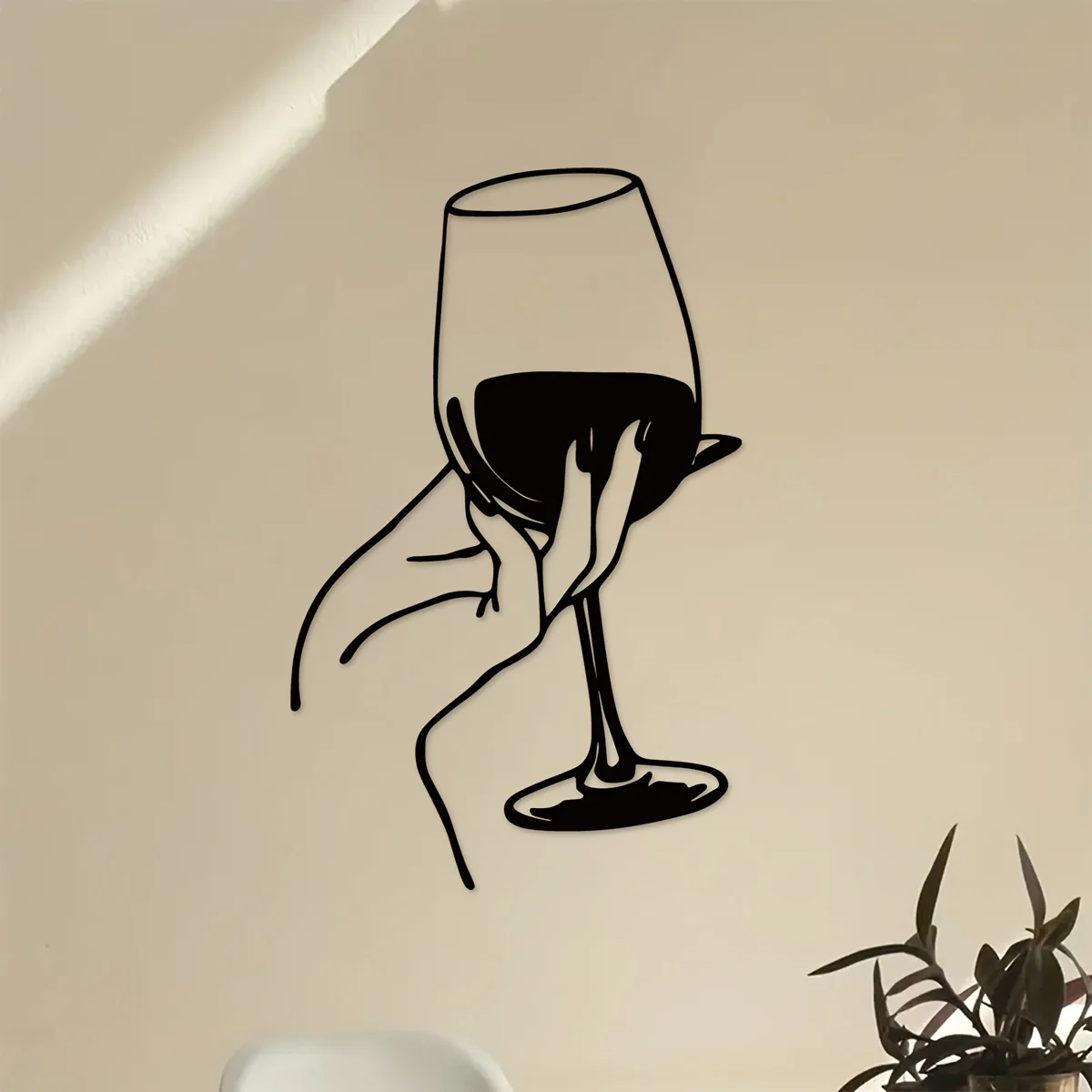 Home Creation Bathroom - Wine Lover Lady Hand Metal Wall