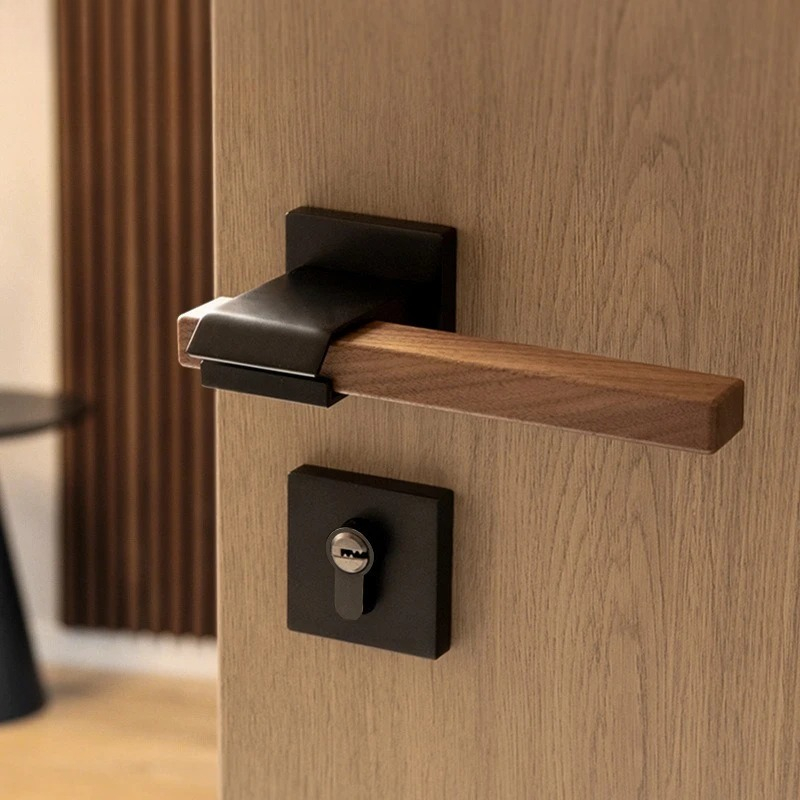 Home Hardware Bathroom Accessories - Walnut Door Handle Indoor Metal Door