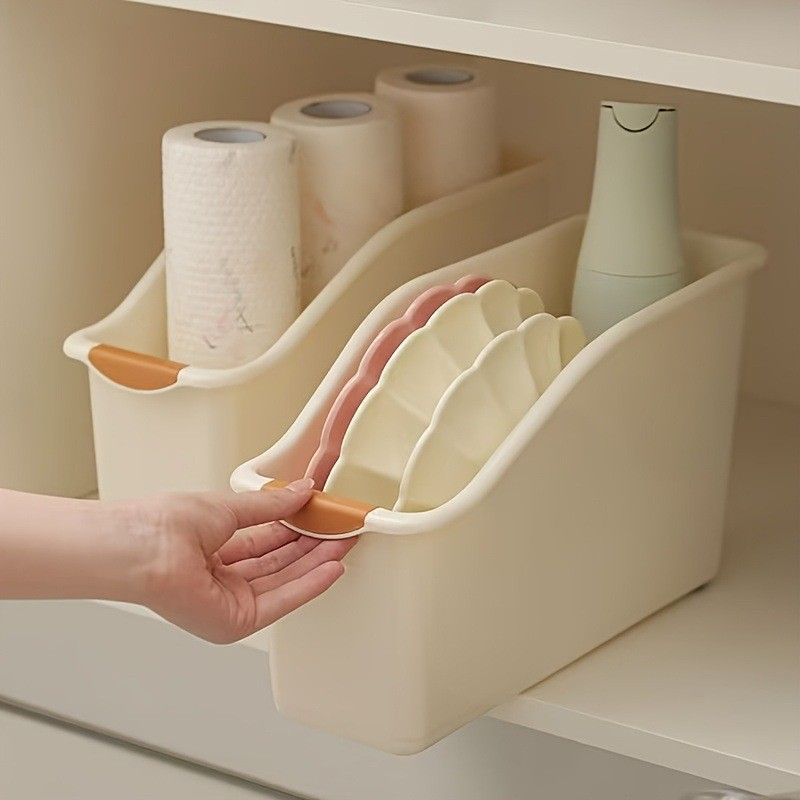 Home Essentials Bathroom Storage - 2 heavy-duty plastic storage boxes, suitable