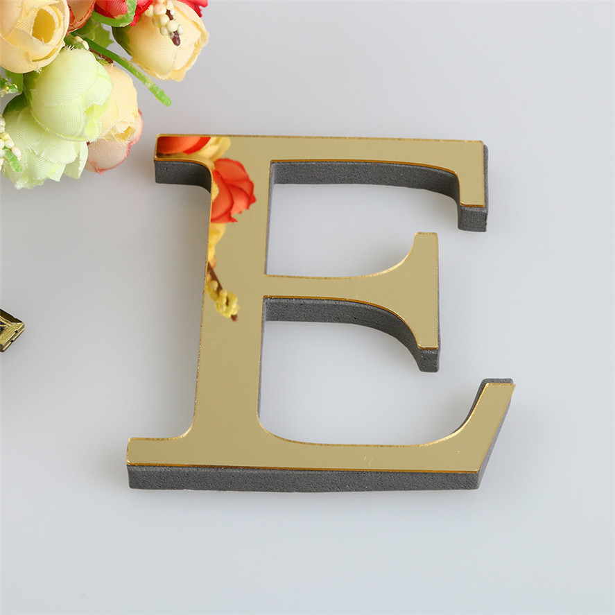 Home Creation Bathroom - 30CM Gold English Letters Wall Stickers