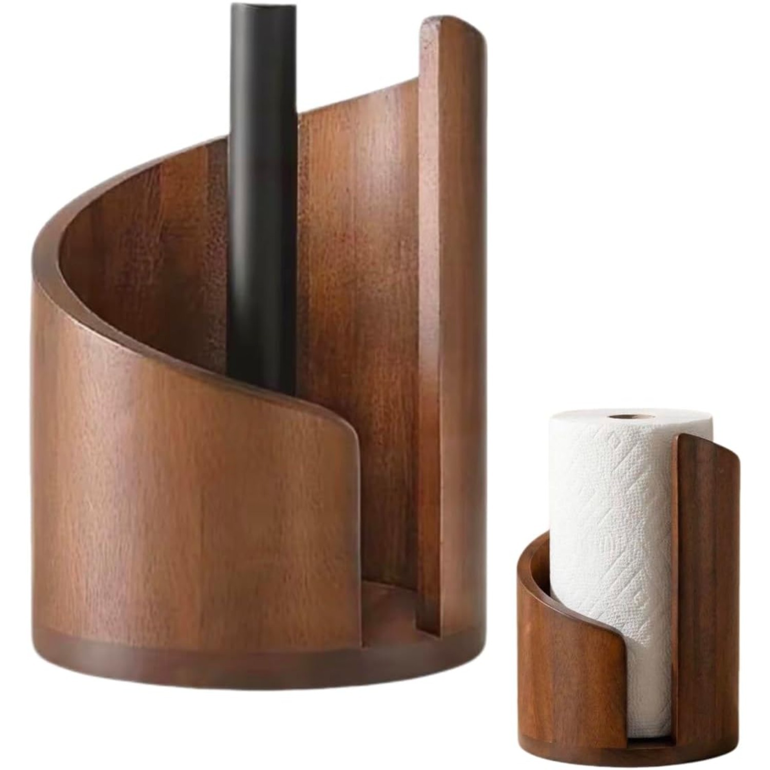 Home Bathroom Towel Dispenser - Natural Wood Kitchen Paper Towel Holder