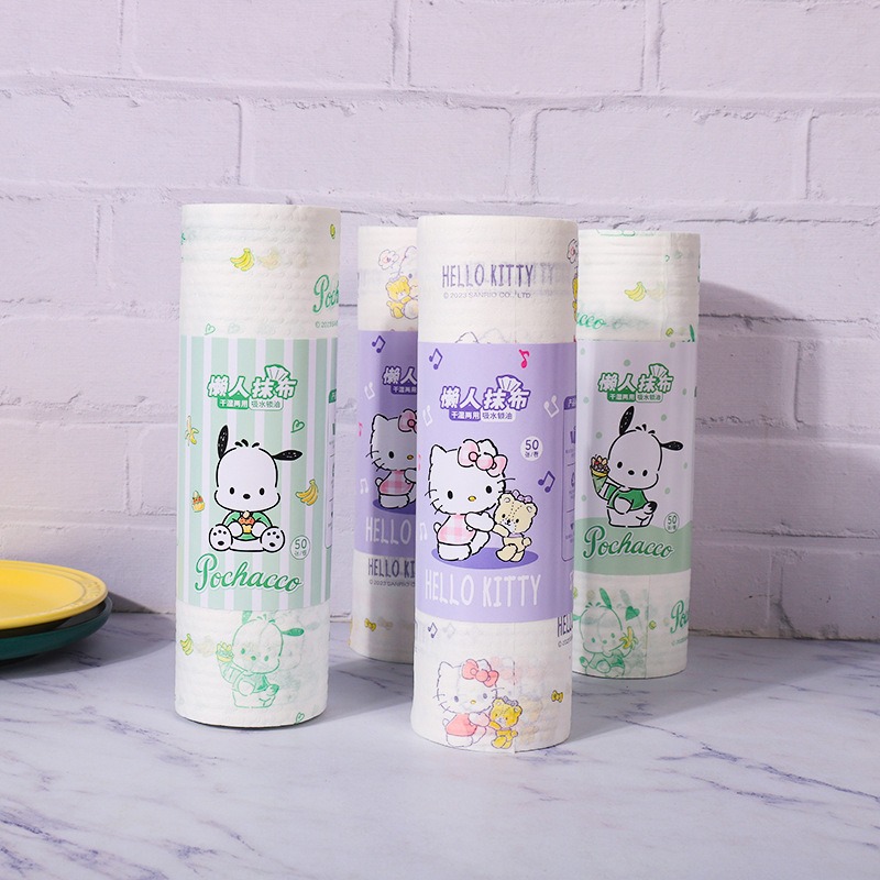 Home Bathroom Cleaning - 3pcs Hello Kitty Dishcloths Cartoon Home