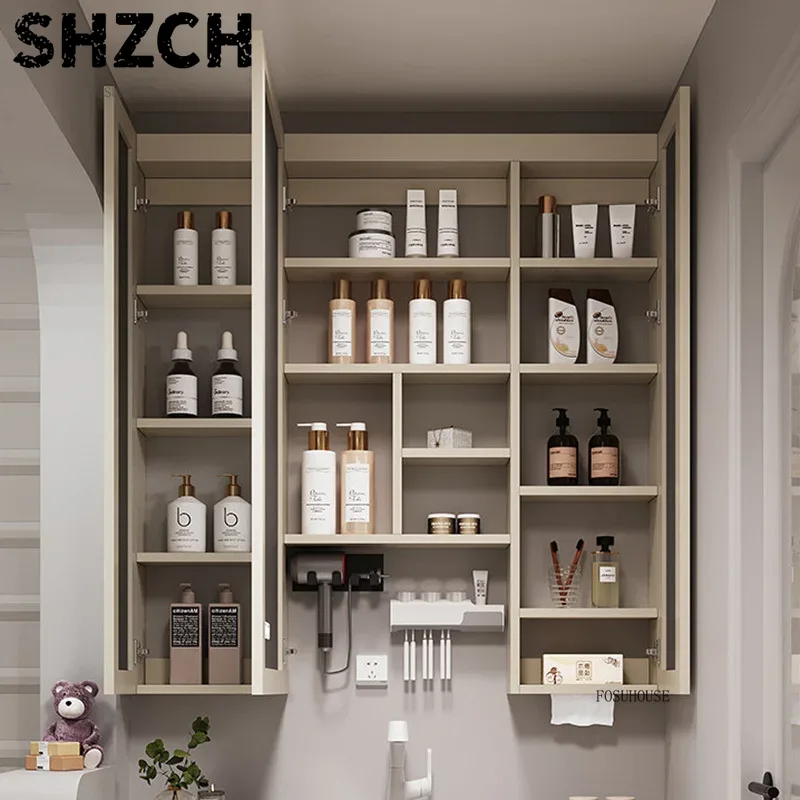Home Bathroom Design - Modern Thickened Bathroom Mirror Featuring Integrated