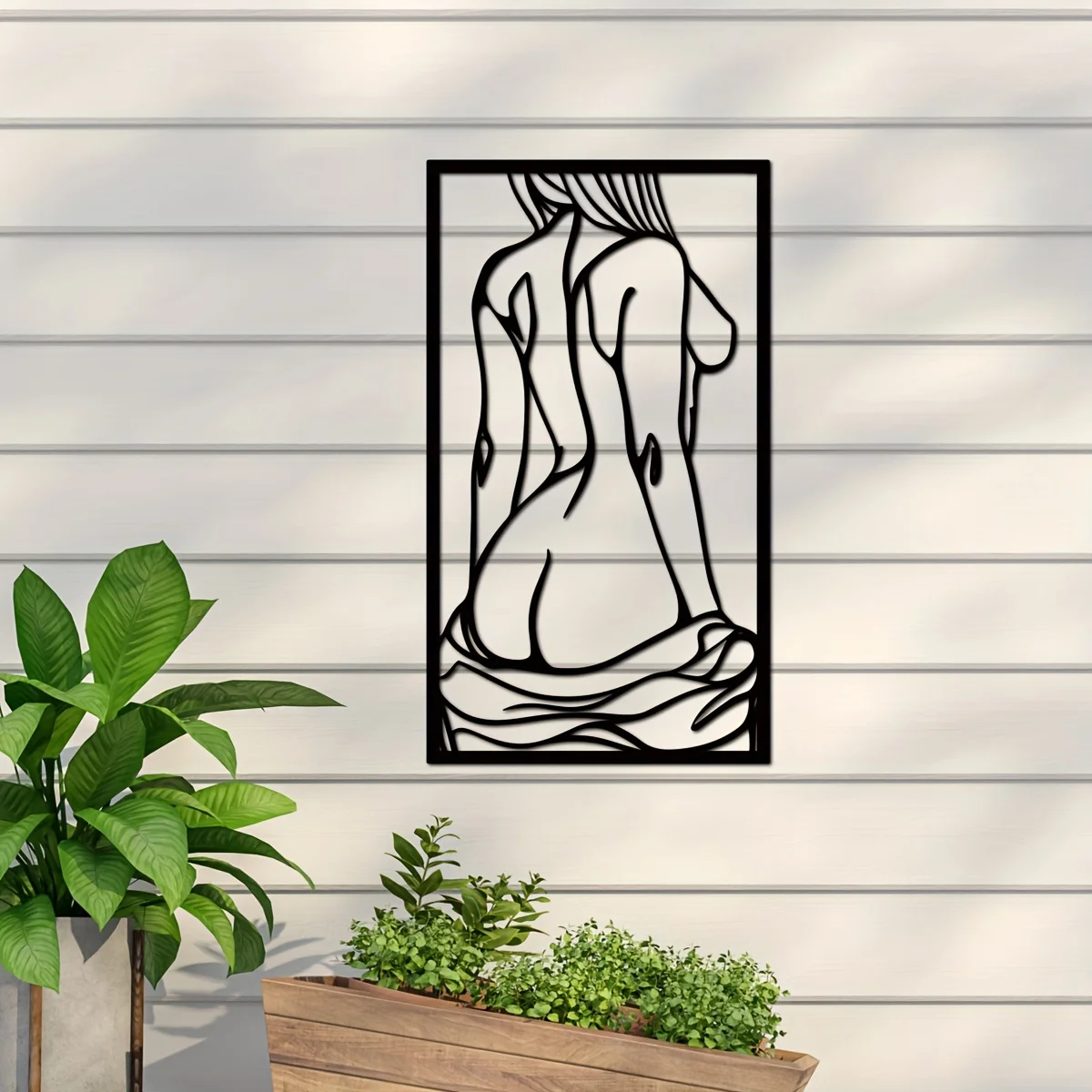 Home Creation Bathroom - 1pc Metal Art Wall Decor, Black
