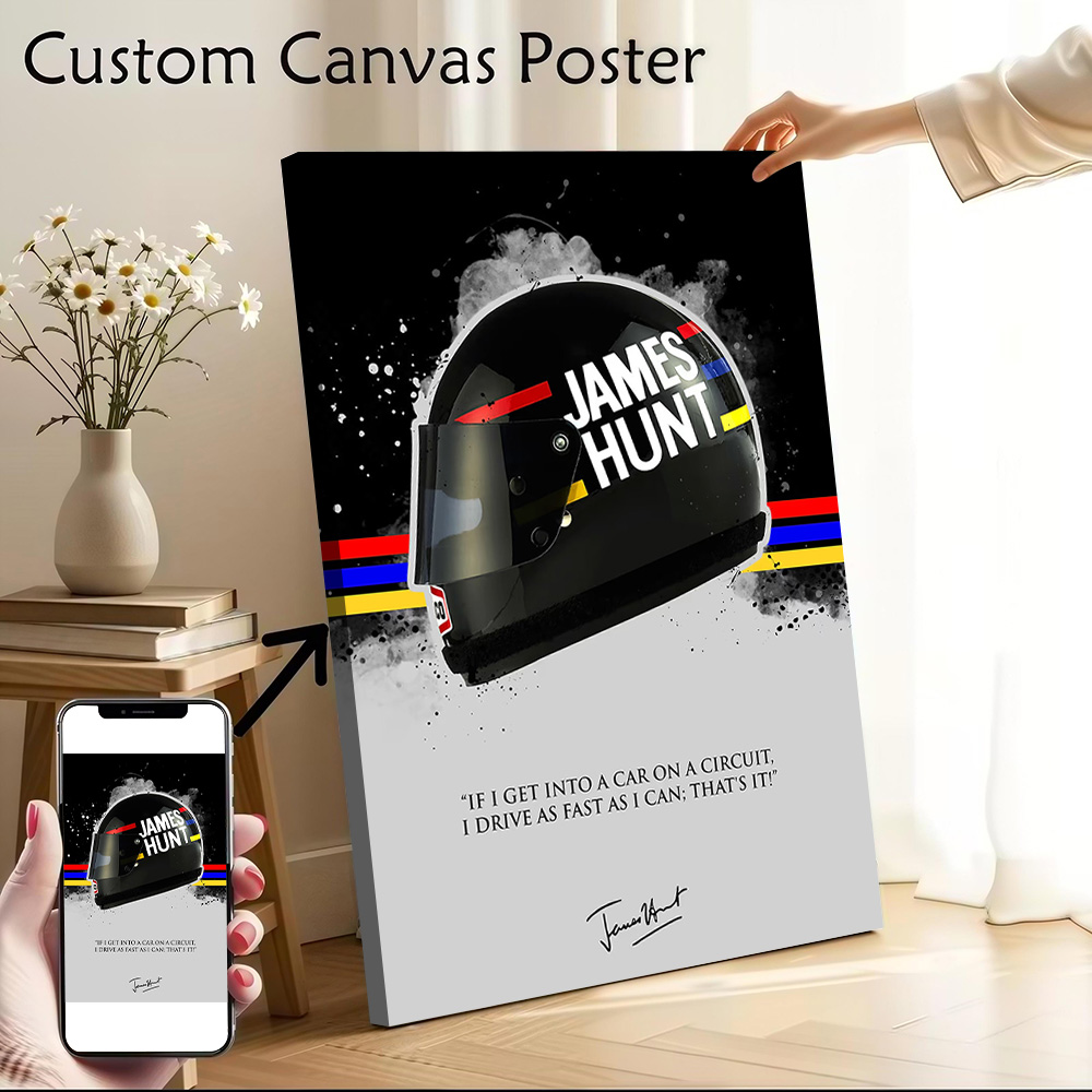 Home Bathroom Quotes - JAMES HUNT Quote Printed Canvas Wall