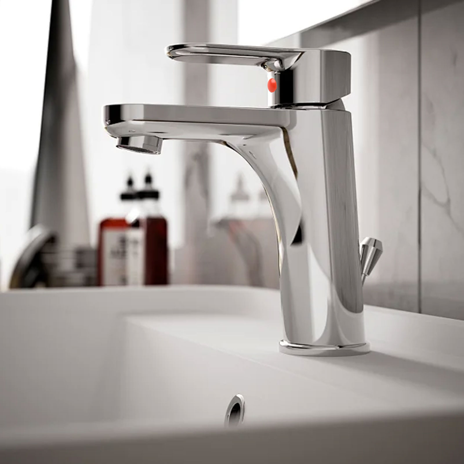 Home Bathroom Dimensions - Red Blue Faucet Labels Faucet Handle