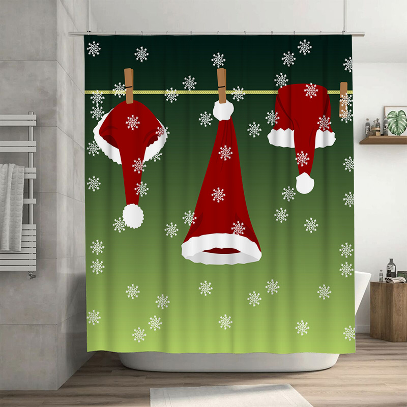 Home Bathroom Ideas - TU Festive Christmas Shower Curtain Red