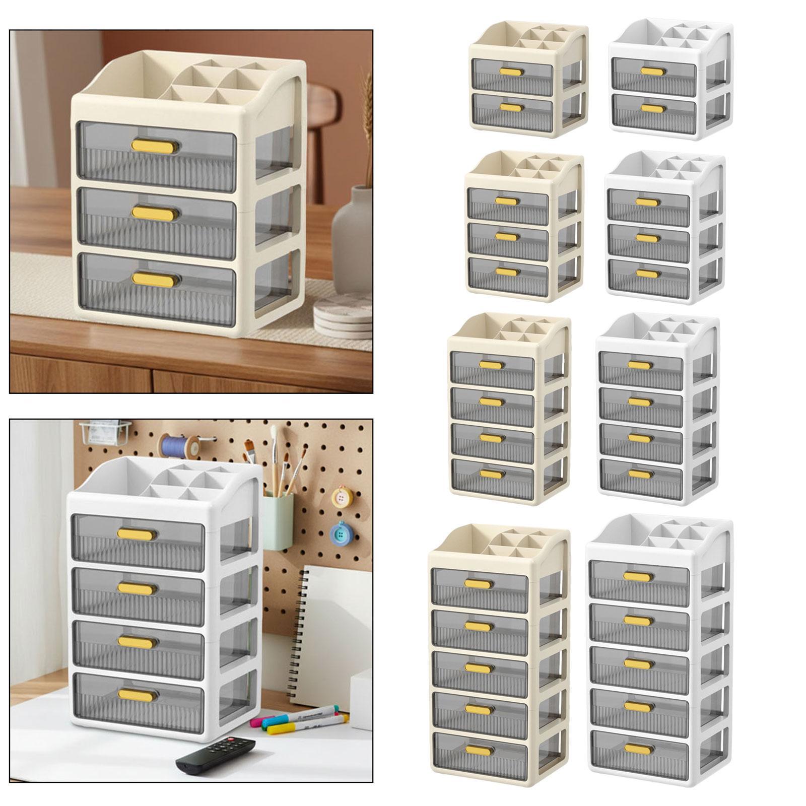 Home Essentials Bathroom Storage - Desk Organizers with Drawers Plastic Storage