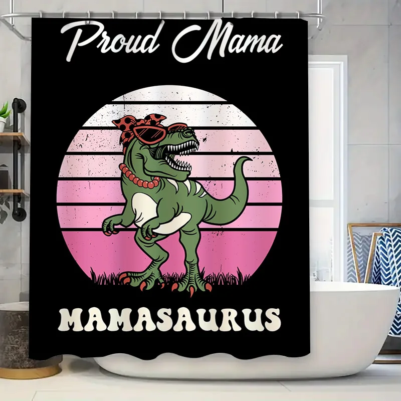 Home Bathroom Ideas - Stylish Mama Dinosaur Shower Curtain Cute
