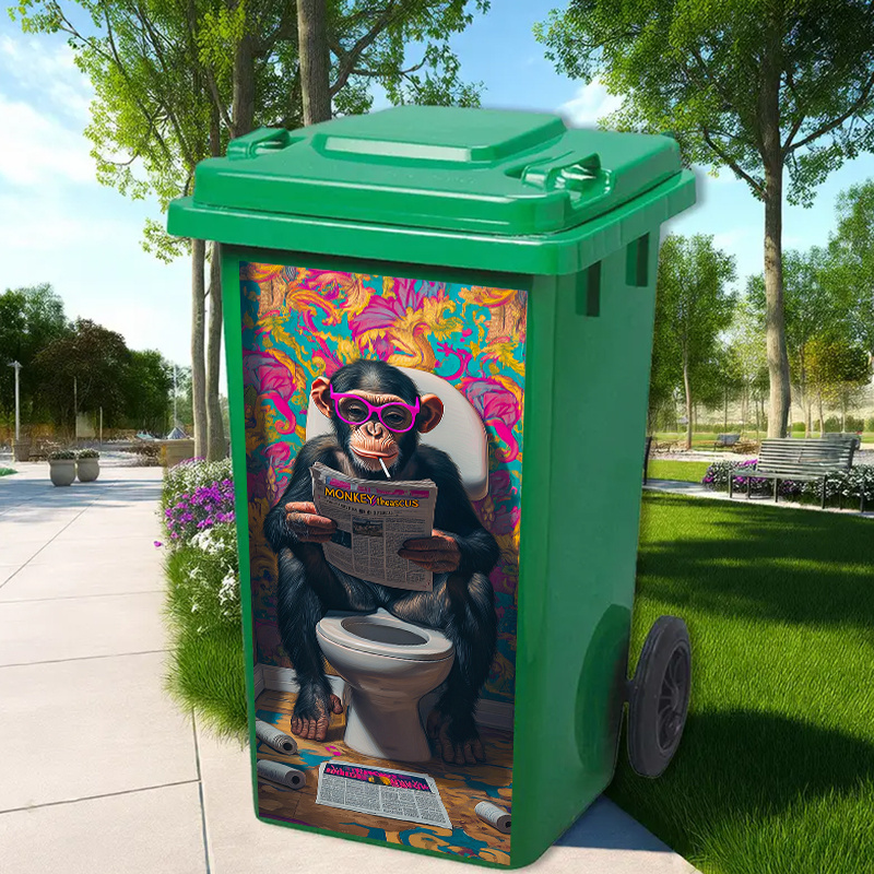Home Toilet Bathroom Design - 1 Funny Tarsier Trash Can Sticker