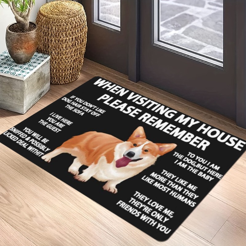 Home Bathroom Quotes - Cartoon Geometric Pet Dog Carpet Mat