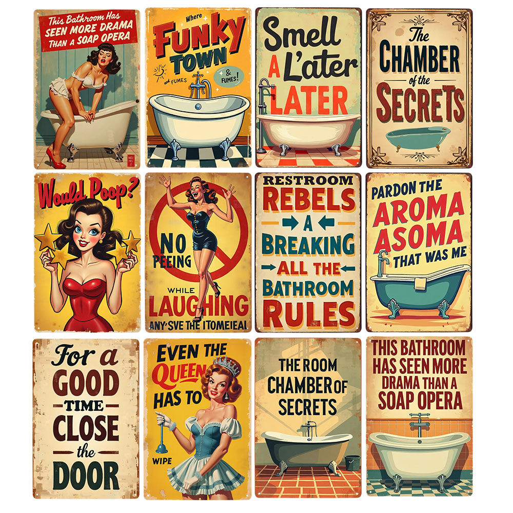Funny Bathroom Rules Vintage M - Home Bathroom Ideas recension och pris