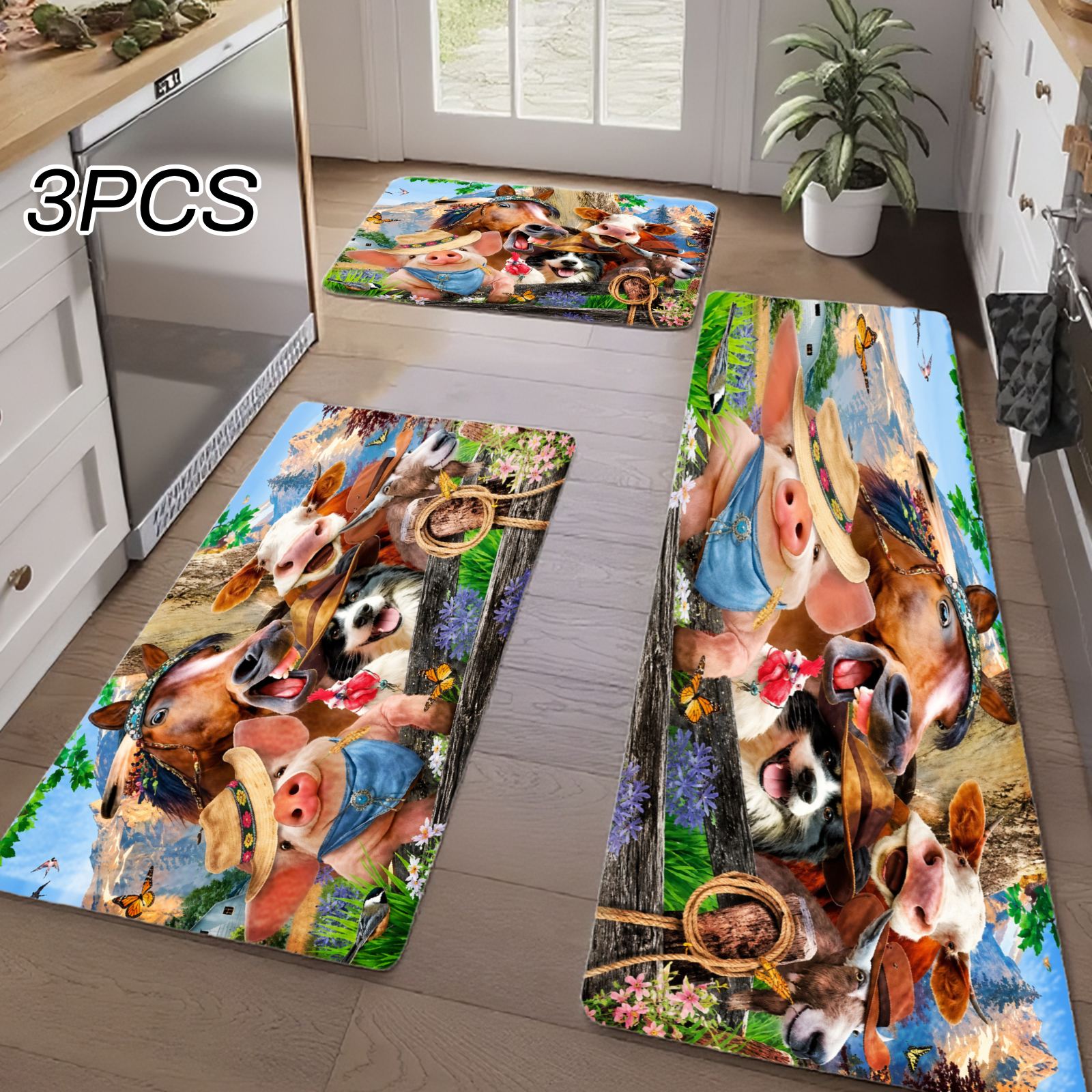 3PCS Kitchen Rugs,Home Decorat - Home Bathroom Scene recension och pris