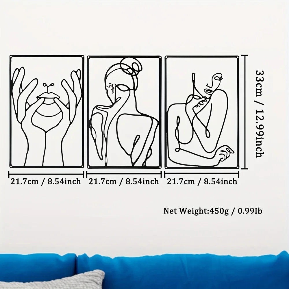 3pcs Stunning Line Drawing Dec - Home Creation Bathroom recension och pris