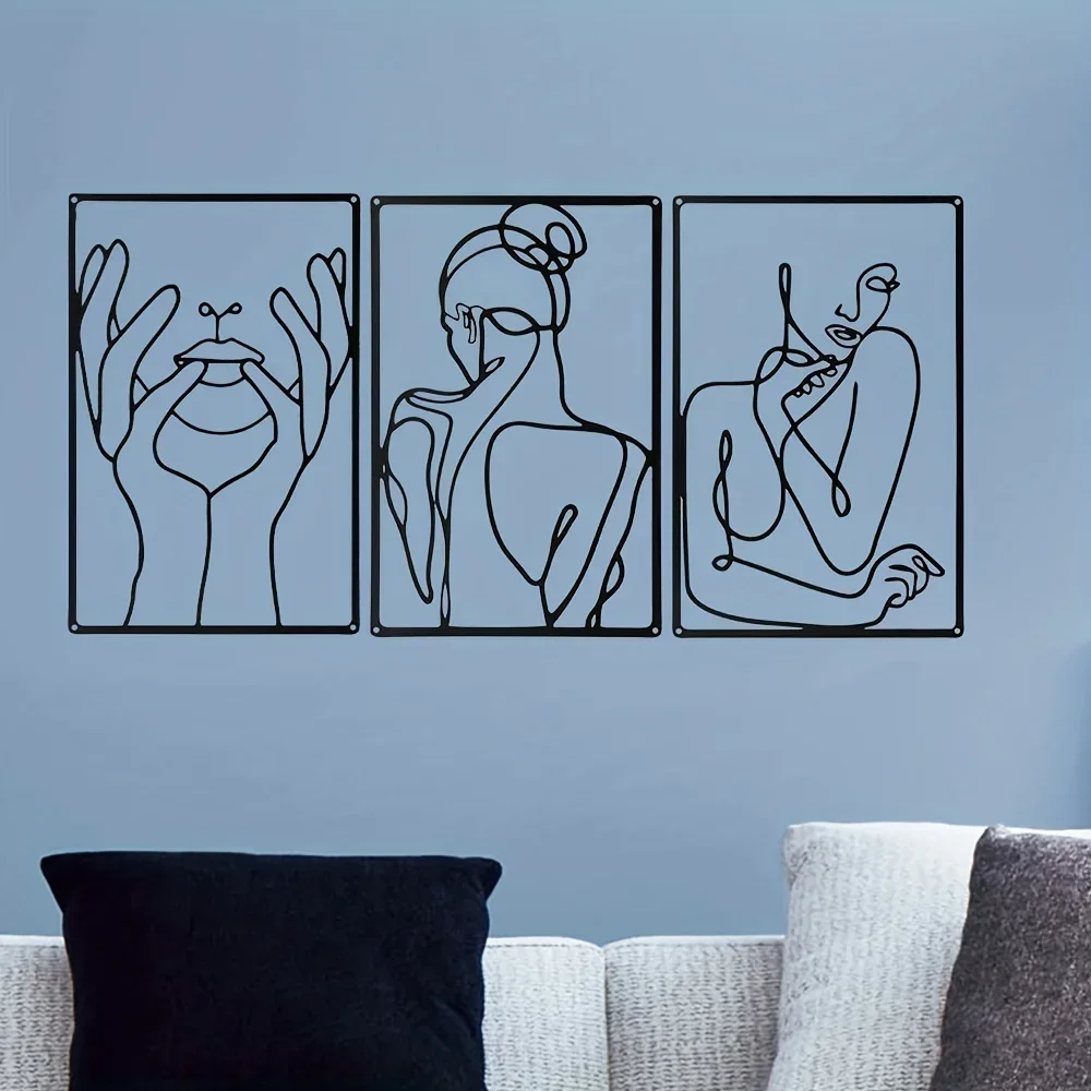 3pcs Stunning Line Drawing Dec - Home Creation Bathroom recension och pris