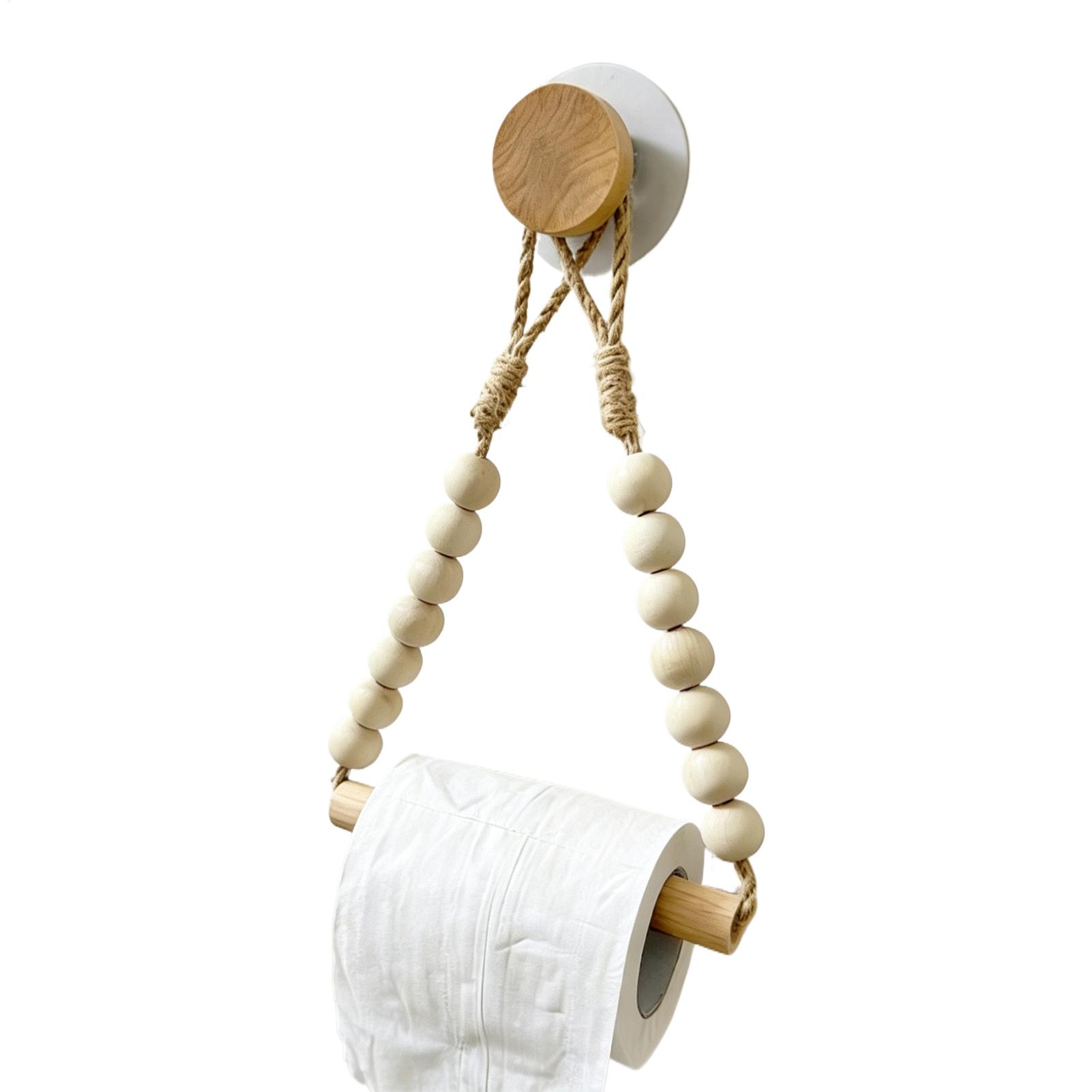 Toilet Paper Holder Wood Bead  - Home Bathroom Towel Dispenser recension och pris