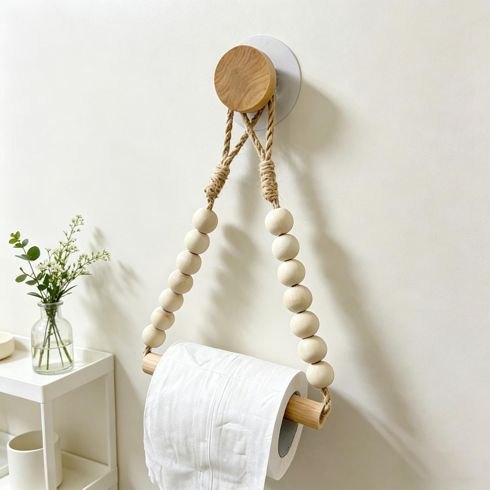 Toilet Paper Holder Wood Bead  - Home Bathroom Towel Dispenser recension och pris