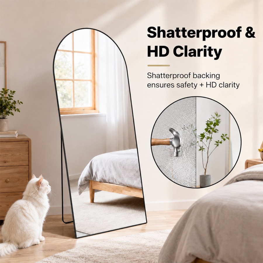 Arched Full Length Mirror Alum - Home Theater Bathroom recension och pris