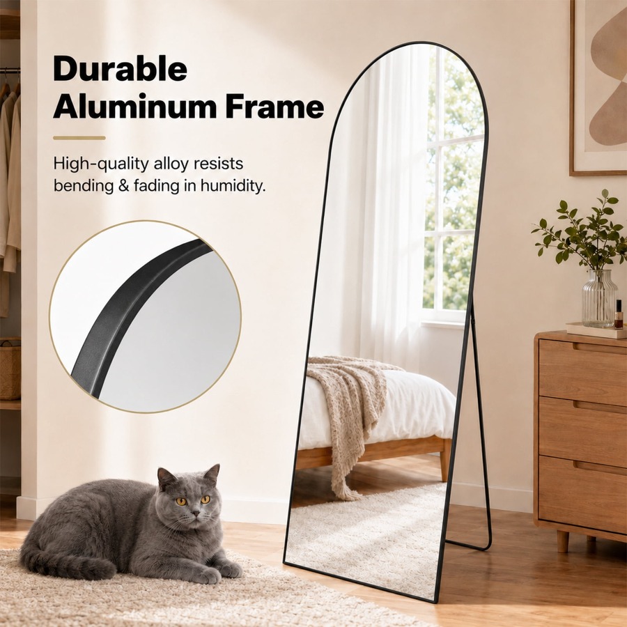 Arched Full Length Mirror Alum - Home Theater Bathroom recension och pris