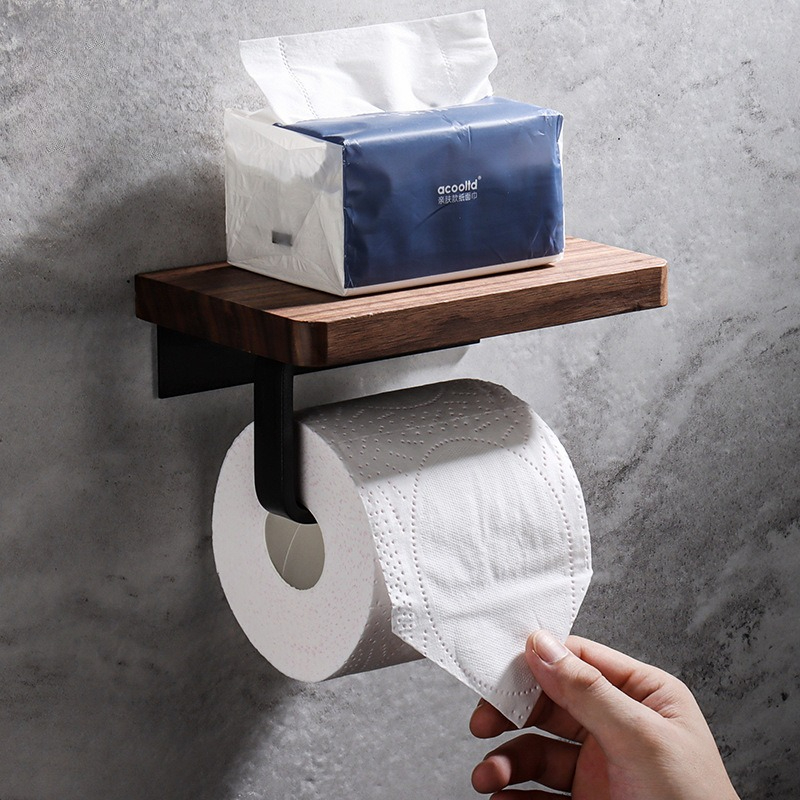Solid Wood Tissue Holder No Dr - Home Bathroom Towel Dispenser recension och pris