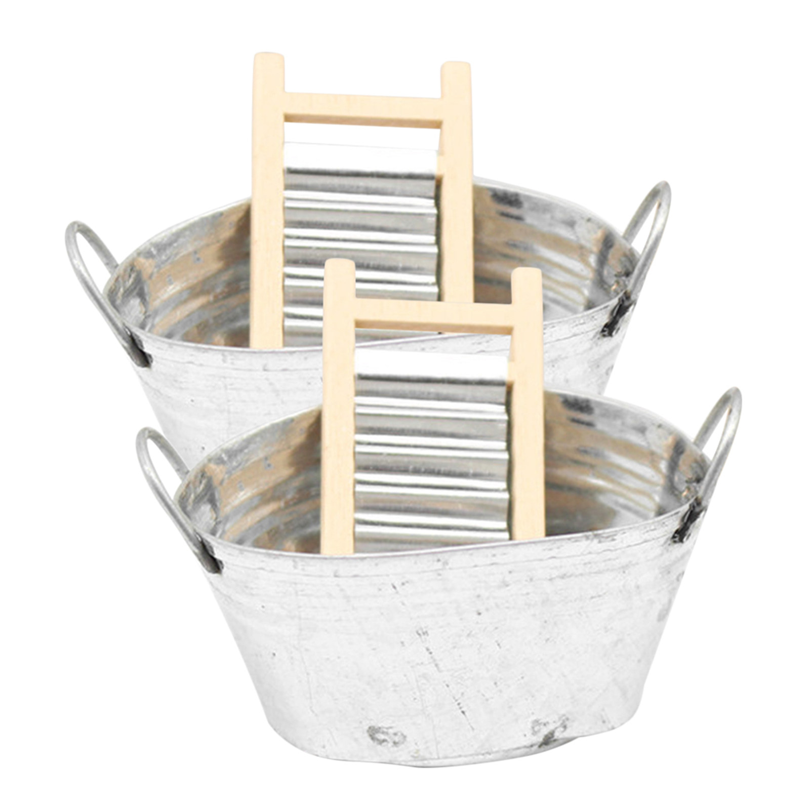 2Sets Mini Tin Basin Washboard - Home Bathroom Scene recension och pris