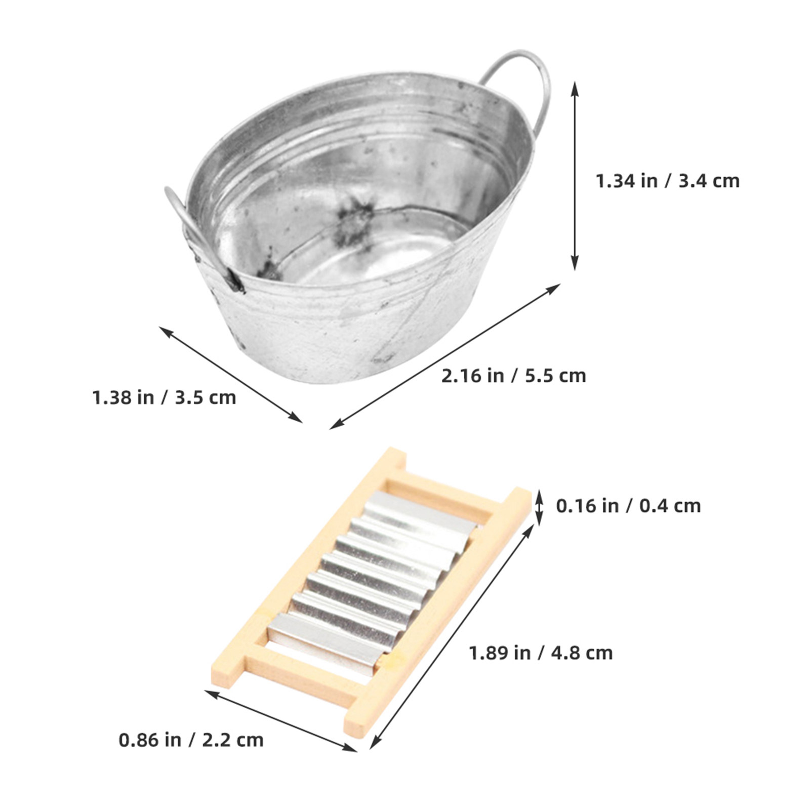 2Sets Mini Tin Basin Washboard - Home Bathroom Scene recension och pris