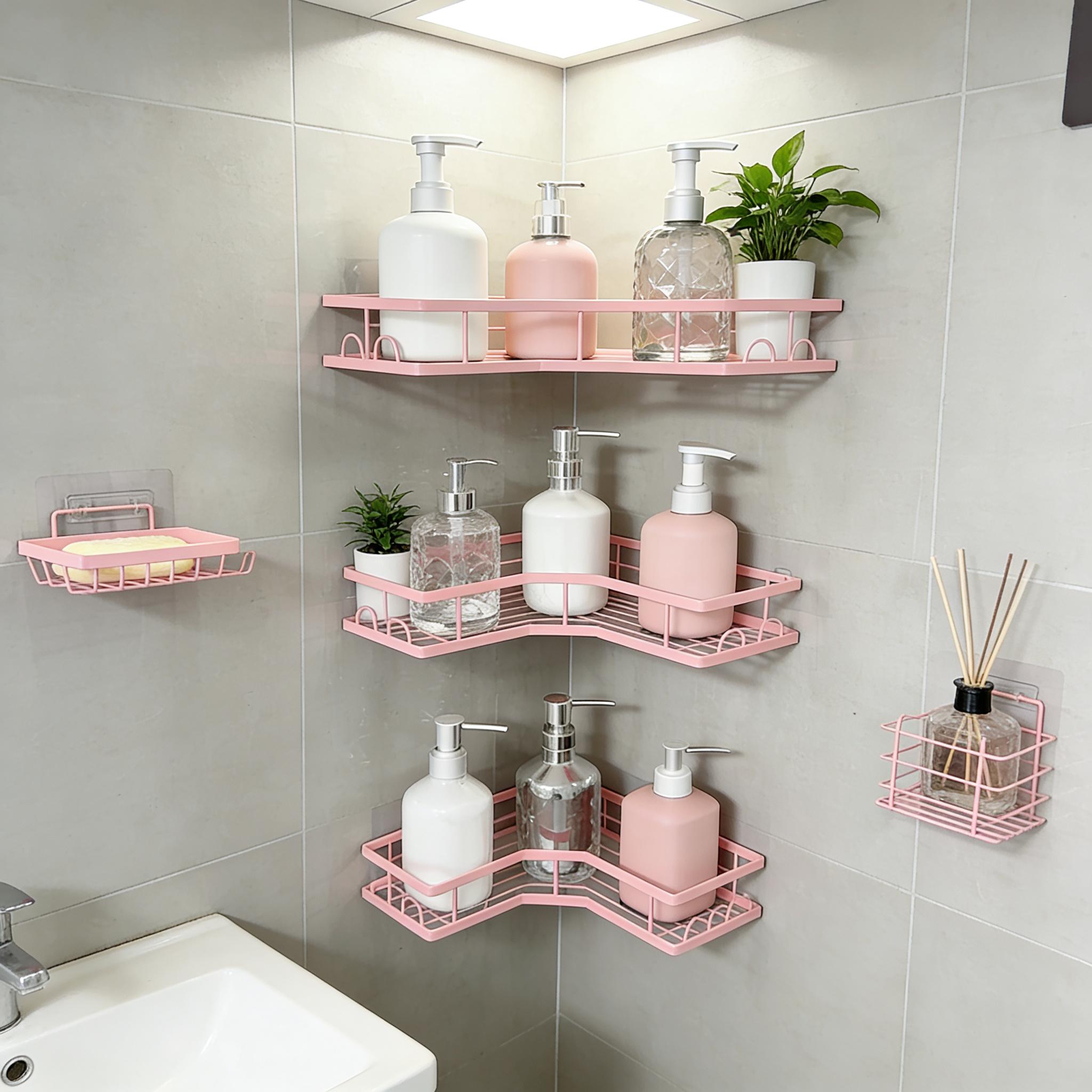 5Pcs Minimalist Pink Shower Or - Home Essentials Bathroom Storage recension och pris