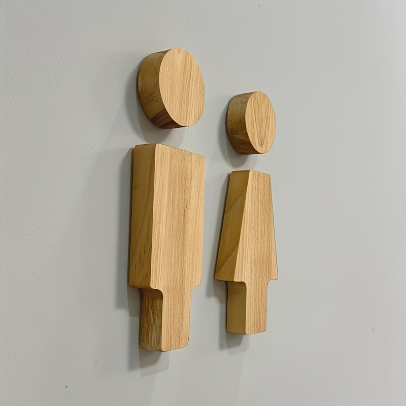 2PCS Wooden Bathroom Sign for  - Home Creation Bathroom recension och pris