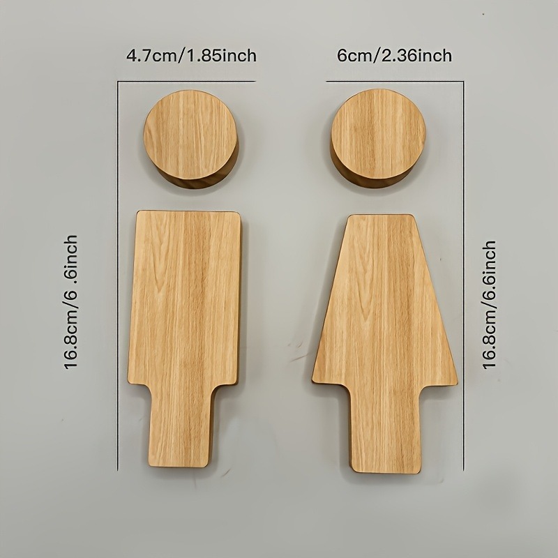 2PCS Wooden Bathroom Sign for  - Home Creation Bathroom recension och pris