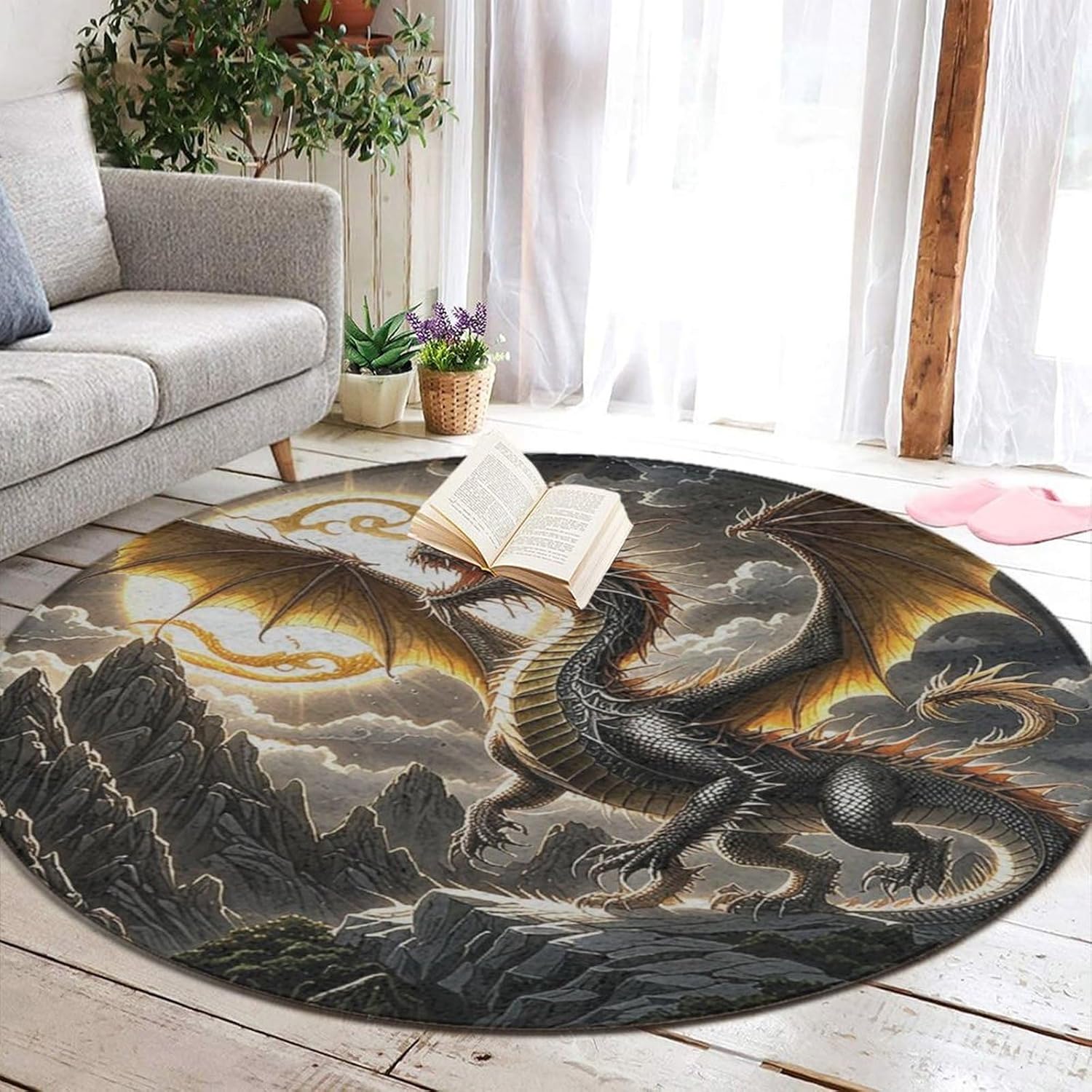 Majestic Dragon Round Rug Fant - Home Bathroom Scene recension och pris