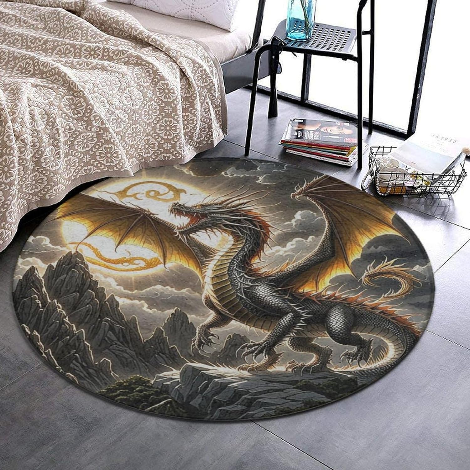 Majestic Dragon Round Rug Fant - Home Bathroom Scene recension och pris