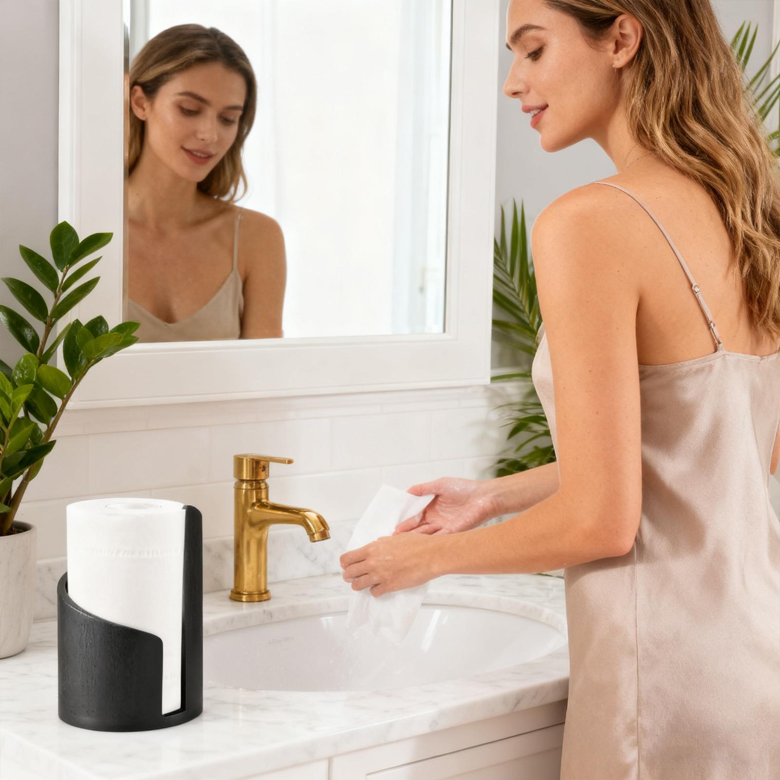 Wood Paper Towel Holder Farmho - Home Bathroom Towel Dispenser recension och pris
