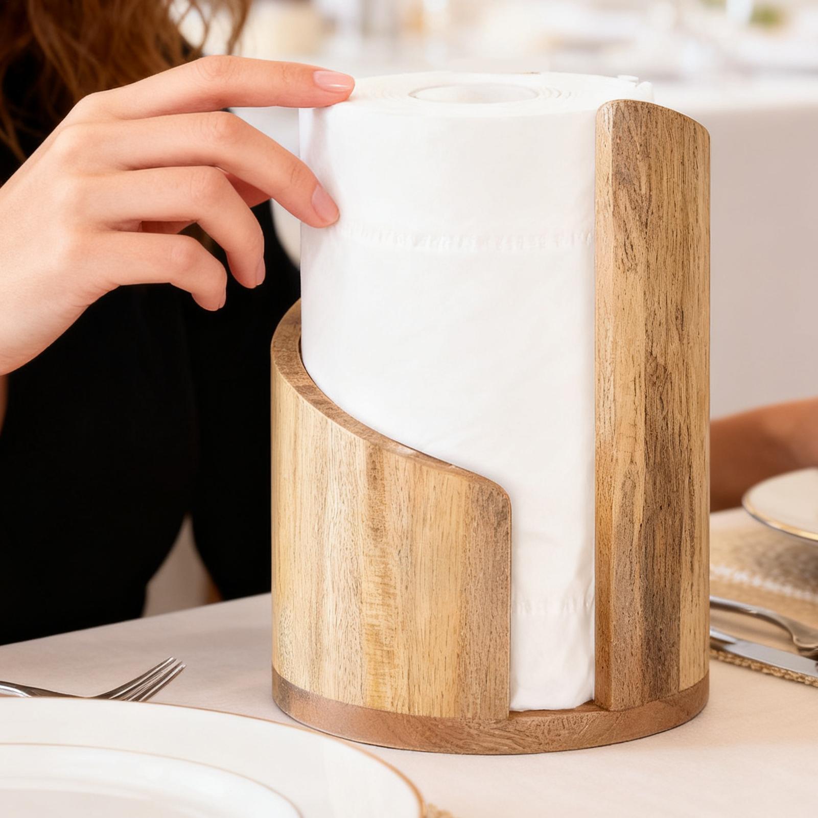 Wood Paper Towel Holder Farmho - Home Bathroom Towel Dispenser recension och pris