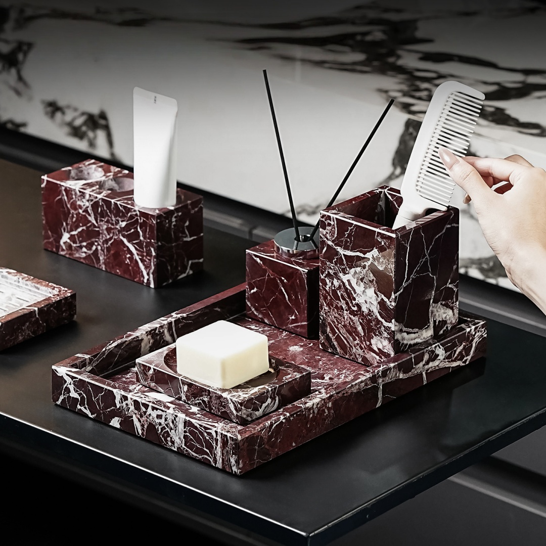 Luxury Natural Marble Rosa Lev - Tiny Home Bathroom Kit recension och pris
