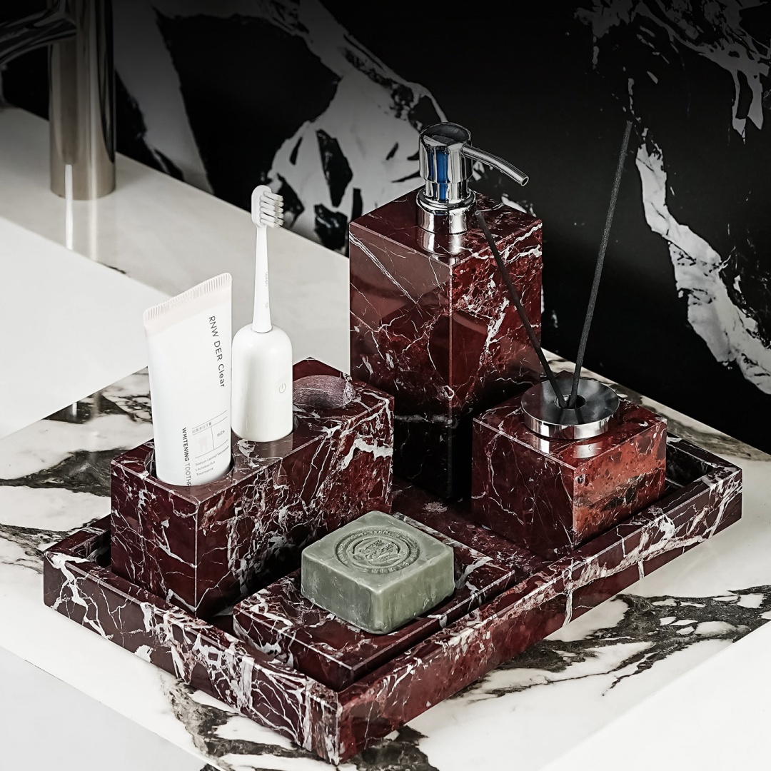 Luxury Natural Marble Rosa Lev - Tiny Home Bathroom Kit recension och pris
