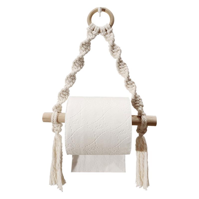 Hand Woven Wooden Toilet Paper - Home Bathroom Towel Dispenser recension och pris