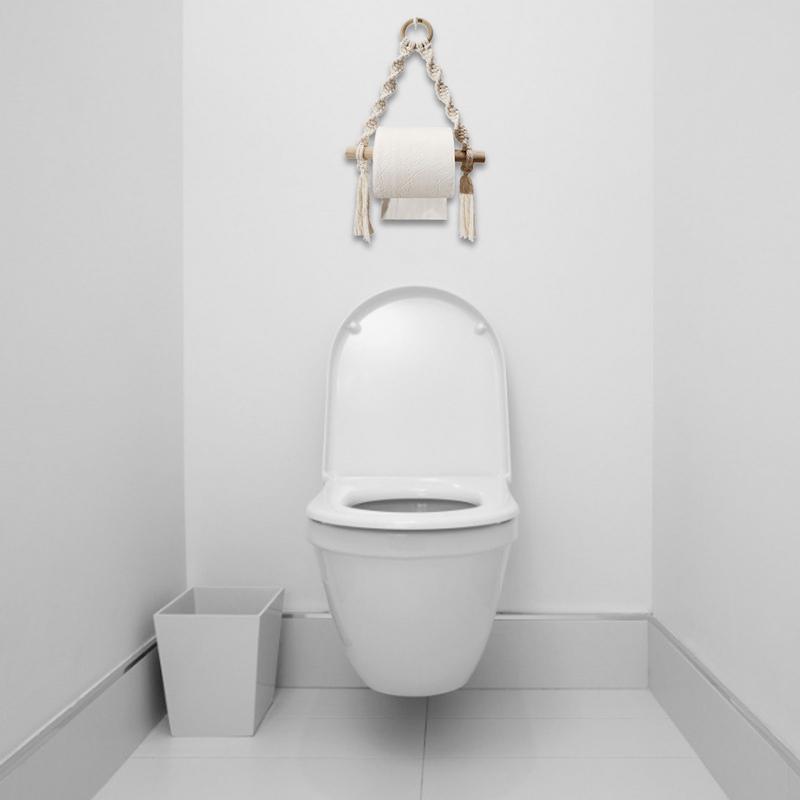 Hand Woven Wooden Toilet Paper - Home Bathroom Towel Dispenser recension och pris