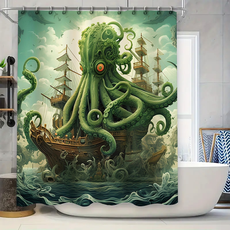 Octopus Ship Shower Curtain Su - Home Bathroom Ideas recension och pris