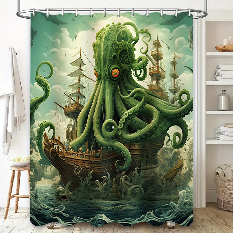 Octopus Ship Shower Curtain Su - Home Bathroom Ideas recension och pris