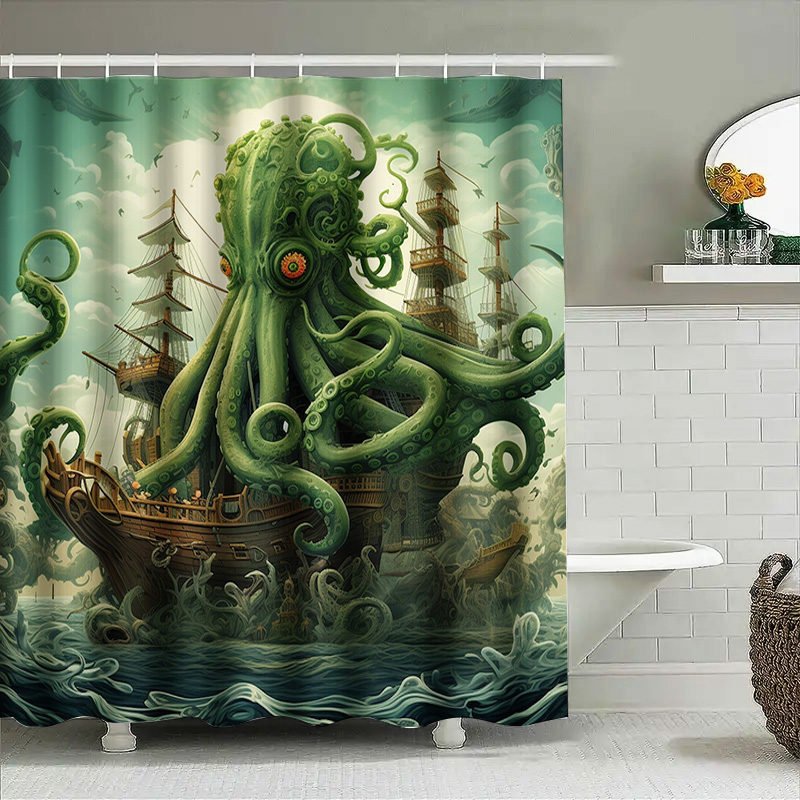 Octopus Ship Shower Curtain Su - Home Bathroom Ideas recension och pris