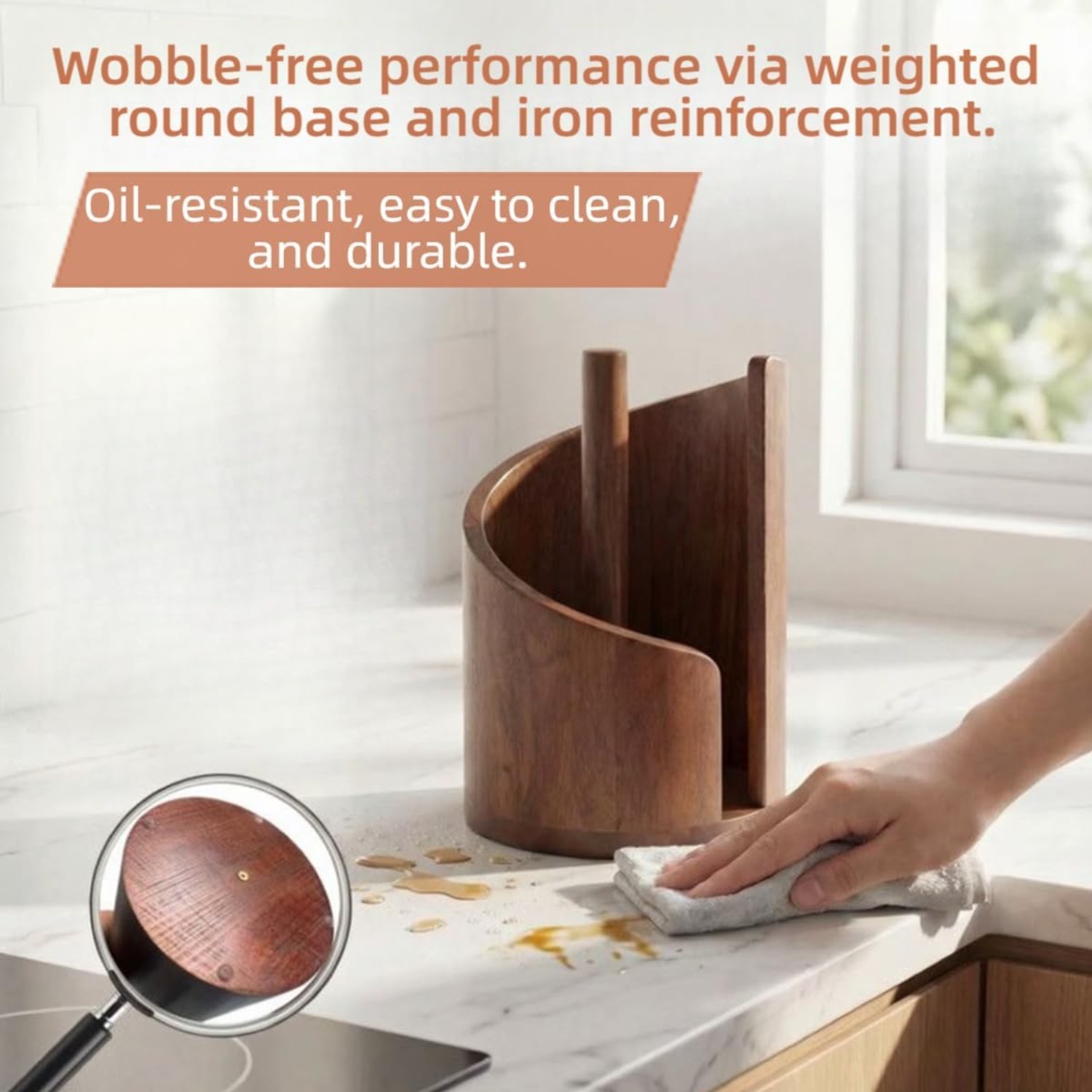 Natural Wood Kitchen Paper Tow - Home Bathroom Towel Dispenser recension och pris