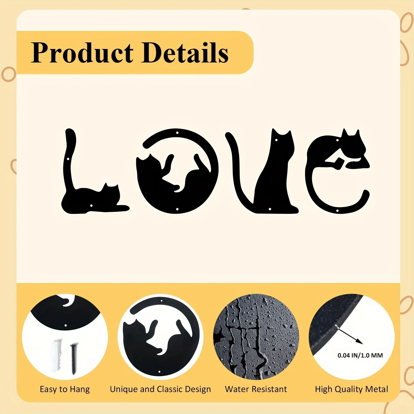 HelloYoung 4pcs/set Cute Cat M - Home Creation Bathroom recension och pris