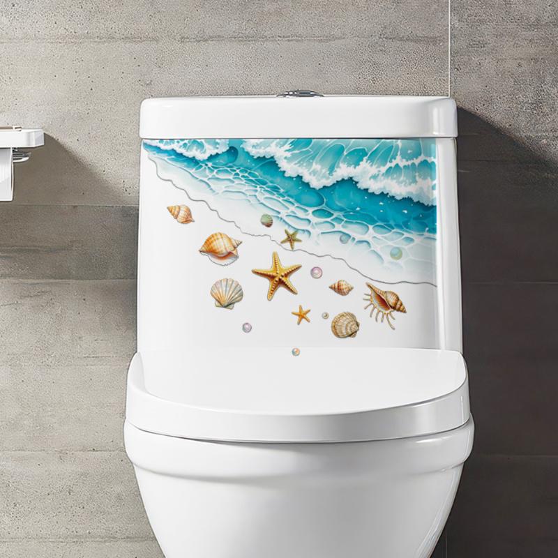 Ocean Themed Toilet Sticker Wa - Home Toilet Bathroom Design recension och pris