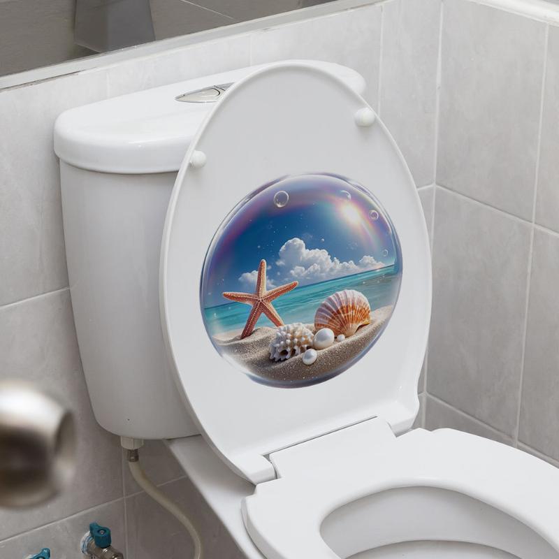 Ocean Themed Toilet Sticker Wa - Home Toilet Bathroom Design recension och pris